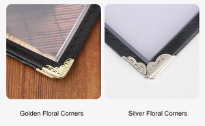 Nouveau design de menu avec pochette transparente en PVC, bord floral, A4/8,5x11 pouces pour restaurants, hôtels, bars, dossier de menu, couverture de menu, faible MOQ - Product Image 4