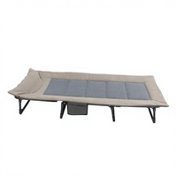 Lit de camping simple réglable YIXUN, confortable, avec cadre métallique moderne, portable, pliable, pour l'extérieur, multi-usages, plage, campings