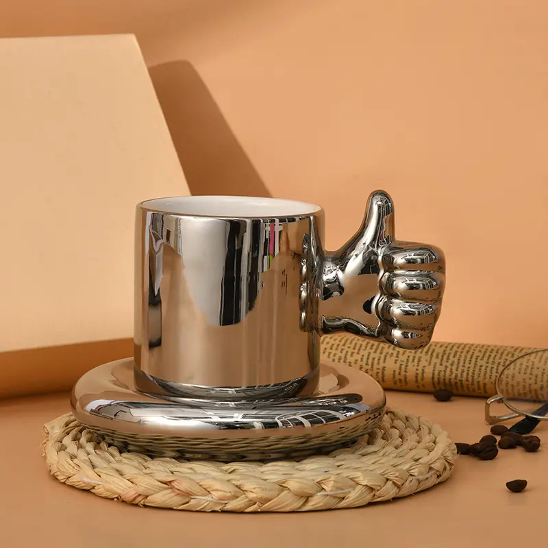 Креативная керамическая кружка 300 мл, наборы кофейных чашек и блюдец