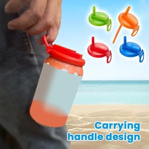 Huyo Classic New Reusable Portable Soda Can Lid with Silicone Straw for Canned Beverages <b>Beer</b> 1pc Includes 2 Straws - Product Image 4