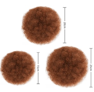 Chignon bouclé Afro bouffée cordon de serrage queue de cheval cheveux 8 pouces court Afro crépus bouclés chignon Extension postiches grande taille - Product Image 5