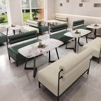 Meubles de restaurant modernes en PU, banquettes murales pour 4 personnes, idéales pour les salons de thé et les restaurants occidentaux