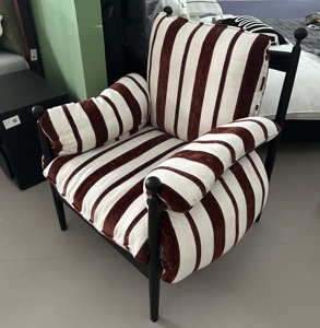 Silla Vintage Francesa, Sofá Individual Retro, Tela Roja, Respaldo de Madera Maciza, Estilo Casual, Muebles para el Hogar de Mediados de Siglo, Diseño para Balcón - Product Image 2
