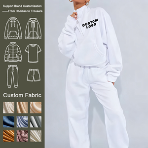 High Quality Custom Organic Cotton <strong>Women'S</strong> Pullover Hoodie Casual Gym Wear <strong>Half</strong> <strong>Zip</strong> Blank Soild Color <strong>Sweatshirt</strong> - Product Image 1