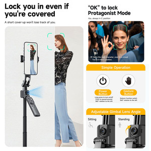 <span class=keywords><strong>Trépied</strong></span> de prise de vue stable TT07 anti-vibration 1,76 m tout-en-un avec ouverture automatique, suivi du visage par IA, perche à selfie 69 pouces pour TikTok - Product Image 4