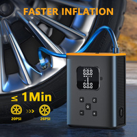 Kit de démarrage de batterie de voiture 12V en plastique avec manomètre numérique, pompe à air, moniteur de pression des pneus pour voitures et motos CE/FCC/ROHS Noir