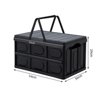 Camping En Plein Air Durable Pliant Gain De Place Pliable Conteneur Cinq Portes Ouverture Boîtes De Rangement Bacs Couvercle En Bois