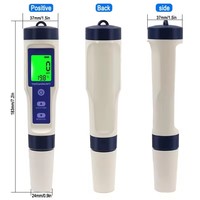 5 en 1 PH température TDS EC compteur de salinité rétro-éclairage numérique étanche qualité de l'eau PH testeur pour piscines eau potable
