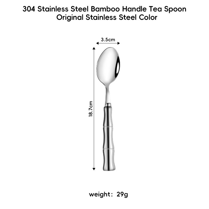 304 Ceramic Bamboo Handle Tea Spoon