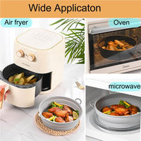 Panier de friteuse à air pliable personnalisé facile à nettoyer revêtement de friteuse à air pliable en silicone marmite de cuisson pour la cuisine