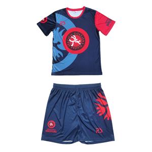 2025 Conjunto de lucha de punto personalizado para hombres Camisetas + Pantalones cortos Sublimación completa 2 piezas Conjunto internacional - Product Image 1