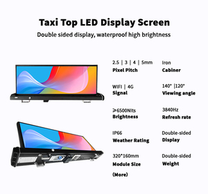 Affichage LED sur le toit de <span class=keywords><strong>taxi</strong></span>, vente directe d'usine Vertex, publicité mobile extérieure, étanche, détection intelligente de la lumière - Product Image 4
