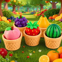 Porte-clés Fidget Clicker Mignon en Forme de Fruit, Jouet Anti-Stress Imprimé en 3D