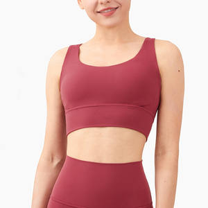 Soutien-gorge de sport à dos croisé à impact élevé pour femmes soutien-gorge de course rembourré avec haut d'entraînement antichoc conception respirante et dos nu - Product Image 5