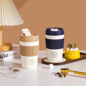 Tasse de voyage KJH en acier inoxydable 304, tasse isotherme avec couvercle, tasse à café ou à thé portable, design minimaliste, légère, pour une utilisation en extérieur - Product Image 4