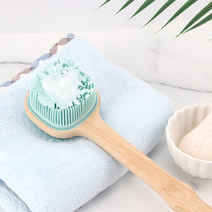 Brosse de bain en bois à long manche, nouveau design personnalisé, pour le brossage du corps, vente en gros - Product Image 4