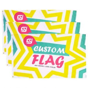 Banderas Personalizadas Profesionales de Cualquier Tamaño, Diseño y Logotipo, con Estrella Amarilla, de Una o Dos Caras - Product Image 3