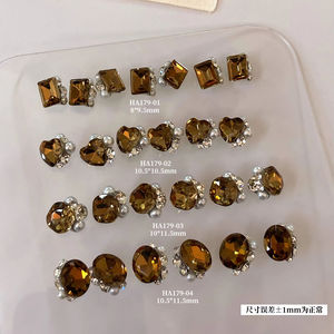 Nueva Joyería de Uñas 3D de Lujo Estilo <span class=keywords><strong>Mirad</strong></span> 2025, Diseño Rectangular con Diamantes Apilados Tipo Huevo de Paloma, Joyería Fina Brillante - Product Image 2