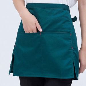 Delantal de hostelería duradero y bonito, uniforme de camarero, ropa de trabajo corta de media cintura para cocina de restaurante occidental y limpieza de jardín - Product Image 3