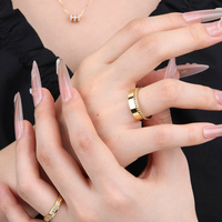 Chris april Acier Inoxydable 316L PVD Or 6mm Largeur Gourde Glacé Chaîne Zircon Chunky Anneau Bijoux pour Femmes