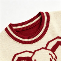 Sweat-shirts à manches courtes pour hommes, tricotés sur mesure, de haute qualité, avec logo animal en jacquard, nouveau style, pull