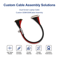 Câble d'affichage LCD LVDS 30 broches 0,5 mm personnalisé ICape, faisceau de câbles micro coaxiaux pour écran d'ordinateur portable, débit de données de 5,4 Gbps