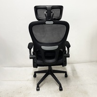 Fauteuil de bureau ergonomique moderne réglable avec dossier en maille, coussin en mousse amovible, appui-tête et roulettes silencieuses