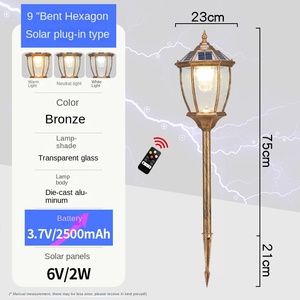Lampe solaire pour pelouse LED 5000K lumière du jour IP65 résistante à l'eau, abat-jour en bambou, lampe de jardin avec capteur de mouvement, CRI 90, faisceau de 60° - Product Image 3
