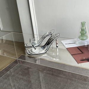 2026 Summer New Elegant Bow High Heel Simple and Versatile Square Heel Slippers - Product Image 3