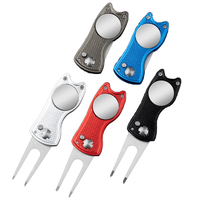 Mini fourche verte pliable avec outil de balle de Golf marqueur nettoyeur de pas accessoires de fourche de Golf outil de divot de Golf