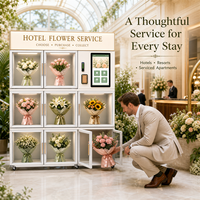 Distributeur de fleurs réfrigéré commercial à 8 portes en acier inoxydable, casier à bouquets, gestion basée sur le cloud, paiement multiple