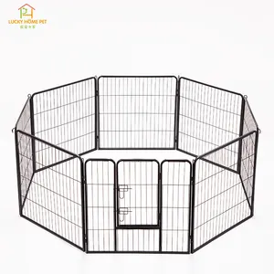 Metal wired 8 panels mesh indoor outdoor used pet dog fencing play pen iron fence dog kennel dog fence wire mesh for pets