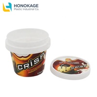 Conteneur d'emballage pour crème glacée rond de 125 ml avec impression du logo du client IML, boîte en plastique pour crème glacée