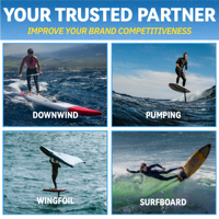 2025 Transparent En Fiber De Carbone Glide Époxy Hydrofoil Board Fin Downwind Surf Aventure Compagnon pour Ocean Waters Kite Surf