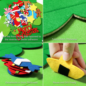 Kit de bricolage en feutre pour arbre de Noël, kit de <span class=keywords><strong>couture</strong></span> pour enfants, décoration murale, jouet fait main avec ornements en velcro, Père Noël, bonhomme de neige, cadeau de Noël - Product Image 5