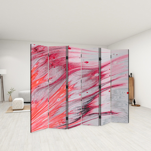 Custom Abstract Printed 6-Panel Folding Screen Room Divider Steel <b>Frame</b> Indoor Outdoor Decorative Partition - Product Image 6