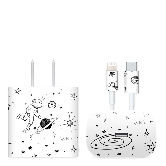 Type C 18W 20W Charger Cute Cartoon PVC Skin Sticker UV Printing Personalized Pattern for Waterproof Non-Water-Tight Stock