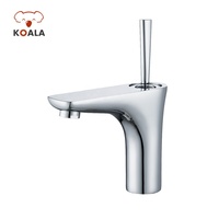 Nouveau Robinet Mitigeur Thermostatique Moderne en Laiton Chromé Blanc pour Lavabo de Salle de Bain à Trou Unique