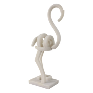 Statua moderna di fenicottero in poliresina con linee curve e forma fluida per l'arredamento del soggiorno, elegante scultura - Product Image 2
