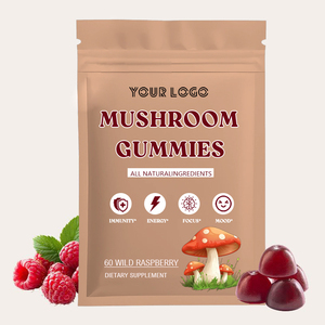 Gummies de Suppléments en Gros OEM Biologiques Végétaliens, Mélange Complexe de Champignons Crinière de Lion et Ashwagandha 10-en-1, Adaptogène Nootropique en Sachet - Product Image 1