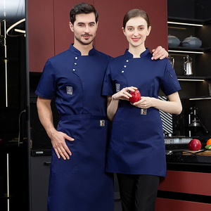 Professionele katoenen design OEM ODM hotelkeuken bakkerij keuken kok chef-kok jas uniform korte heren dames chef-kok uniform - Product Image 5