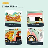 Maison pour chat en carton en forme de food truck avec fenêtre de service, design street food, pour chats d'intérieur, vente en gros, direct usine