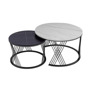 Tavolino moderno <span class=keywords><strong>in</strong></span> <span class=keywords><strong>marmo</strong></span> con piedini <span class=keywords><strong>in</strong></span> metallo <span class=keywords><strong>per</strong></span> divano o balcone - Product Image 5