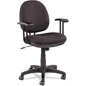 Alera IN4811 Interval <b>Swivel</b>/Tilt Task <b>Chair</b> 100% Acrylic <b>Black</b> Adjustable Height Lift Feature Made Plywood PU Leather Fabric - Product Image 4