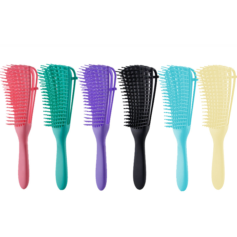 Wholesale Plastic Octopus Eight Rows Hair Detangler Brush For Woman Curly Hair Custom Logo Vent Detangling Hair Brushes