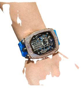 Reloj de Zafiro Azul Moderno para Hombre, Mecánico, con Cristal Transparente y Correa de Silicona, Reloj de Negocios para Hombre - Product Image 5