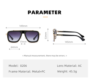 <span class=keywords><strong>Gafas</strong></span> clásicas de Metal de lujo 2025, <span class=keywords><strong>gafas</strong></span> de sol cuadradas con logotipo personalizado, <span class=keywords><strong>gafas</strong></span> de sol clásicas con degradado Vintage para hombres y mujeres - Product Image 3