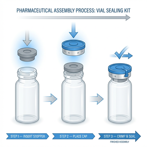 Kit de scellage professionnel tout-en-un pour flacons avec flacons en verre de 2 ml/5 ml/10 ml, bouchons en butyl et capuchons à clapet - Product Image 3
