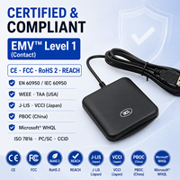 ACR39U 13.56MHz Pembaca/Penulis Kartu Pintar NFC USB 2.0 Kecepatan Penuh Sesuai Standar CCID PC/SC Kompatibel dengan Windows 10 Bahan ABS Kontrol Akses ISO