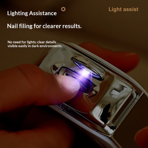 Coupe-<span class=keywords><strong>ongles</strong></span> électrique en acier inoxydable, tondeuse automatique, dispositif de polissage, <span class=keywords><strong>pour</strong></span> personnes âgées, <span class=keywords><strong>ongles</strong></span> épais, anti-éclaboussures, deux-en-un - Product Image 3